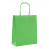 Sac kraft shopping Vert Spring intérieur blanc et poignées torsadées