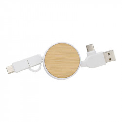 Câble chargeur extensible personnalisable - Coloris Blanc ou noir