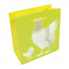 Sac Bellevue ‘Picorette’ – Vert & jaune, fenêtre poule | EMBAL PLUS