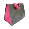 Sac polypro tissé bicolore Noir/Fuchsia, grande capacité | EMBAL PLUS
