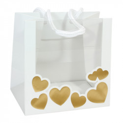Sac à fenêtre Bellevue Fantaisie Love 'Blanc et Or' - EMBAL PLUS