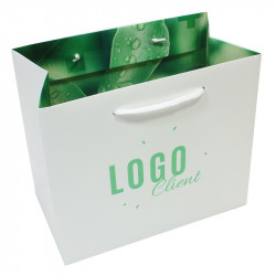 Sac pelliculé "GEODE Blanc Vert" - Sac personnalisable avec votre logo