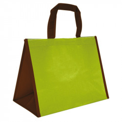 Sac polypro tissé bicolore Anis/Chocolat, grande capacité | EMBAL PLUS