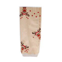 Sachet transparent polypro Noël "Trois Rennes"