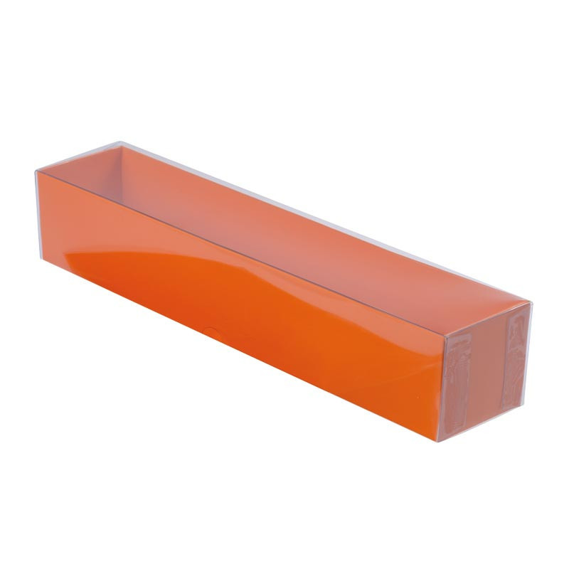 Boîte macaron acidulée orange personnalisable fournie avec accessoires - EMBAL PLUS