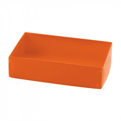 Boîte macaron acidulée orange personnalisable fournie avec accessoire