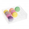 Boîte macarons couvercle transparent avec alvéoles transparentes