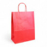Sac kraft shopping Rouge intérieur blanc et poignées torsadées - EMBAL PLUS