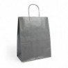 Sac kraft shopping Gris intérieur blanc et poignées torsadées - EMBAL PLUS
