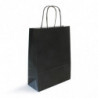 Sac kraft shopping Noir intérieur blanc et poignées torsadées - EMBAL PLUS