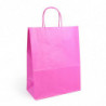 Sac kraft shopping Rose intérieur blanc et poignées torsadées - EMBAL PLUS