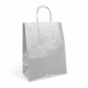 Sac kraft shopping Argent intérieur blanc et poignées torsadées - EMBAL PLUS