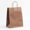 Sac kraft shopping Chocolat intérieur blanc et poignées torsadées - EMBAL PLUS