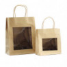 Sac Kraft Brun avec Fenêtre en PVC transparent et poignées torsadées - EMBAL PLUS