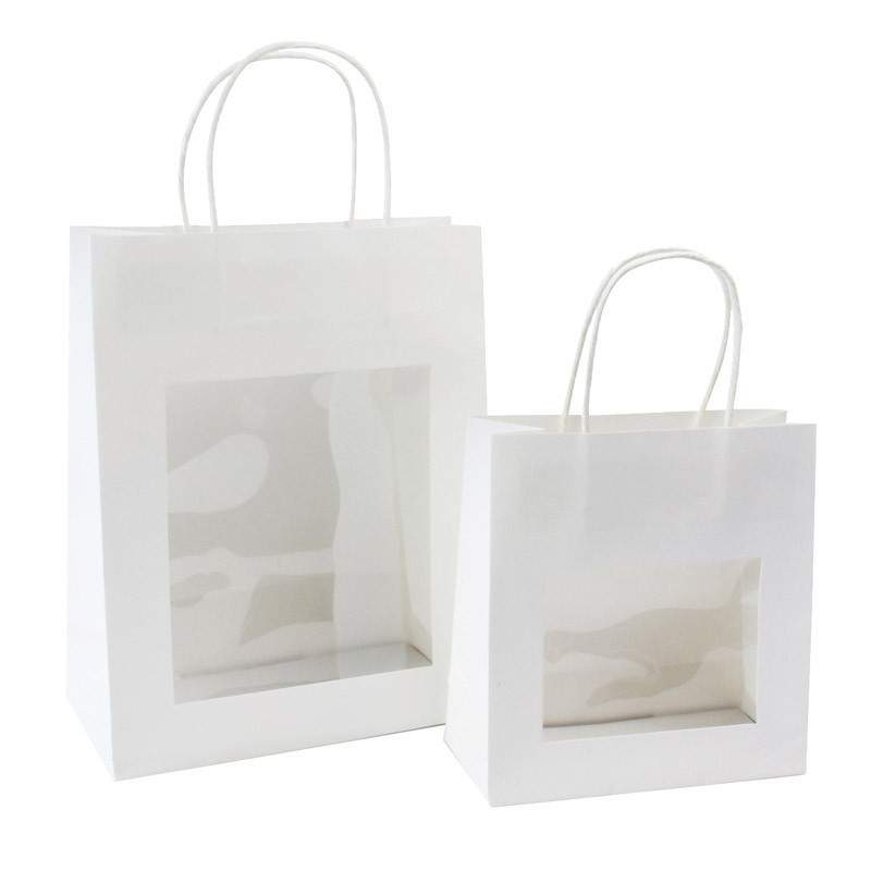 Sac Kraft Brun avec Fenêtre en PVC transparent et poignées torsadées