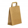 Sac en papier recyclé brun avec poignées plates - Personnalisable T0 - EMBAL PLUS