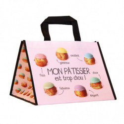 Sac ludique et élégant avec inscription  «Mon pâtissier est trop chou» - EMBAL PLUS