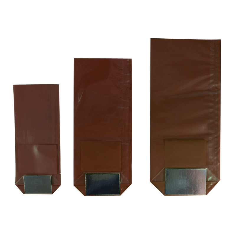 Sachet polypro personnalisable chocolat transparent avec fond
