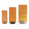 Sachet polypro personnalisable orange et transparent avec fond