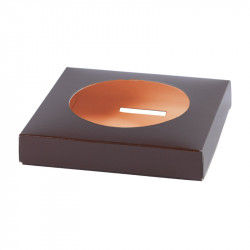 Socle œuf en carton couleurs orange et chocolat pour moulage en chocolat - EMBAL PLUS