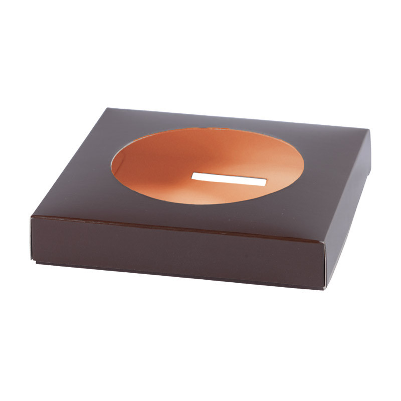 Socle œuf en carton couleurs orange et chocolat pour moulage en chocolat - EMBAL PLUS