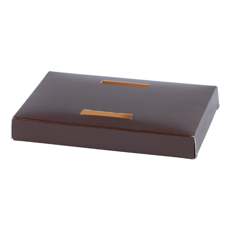 Socle poule en carton couleurs orange et chocolat pour moulage en chocolat - EMBAL PLUS