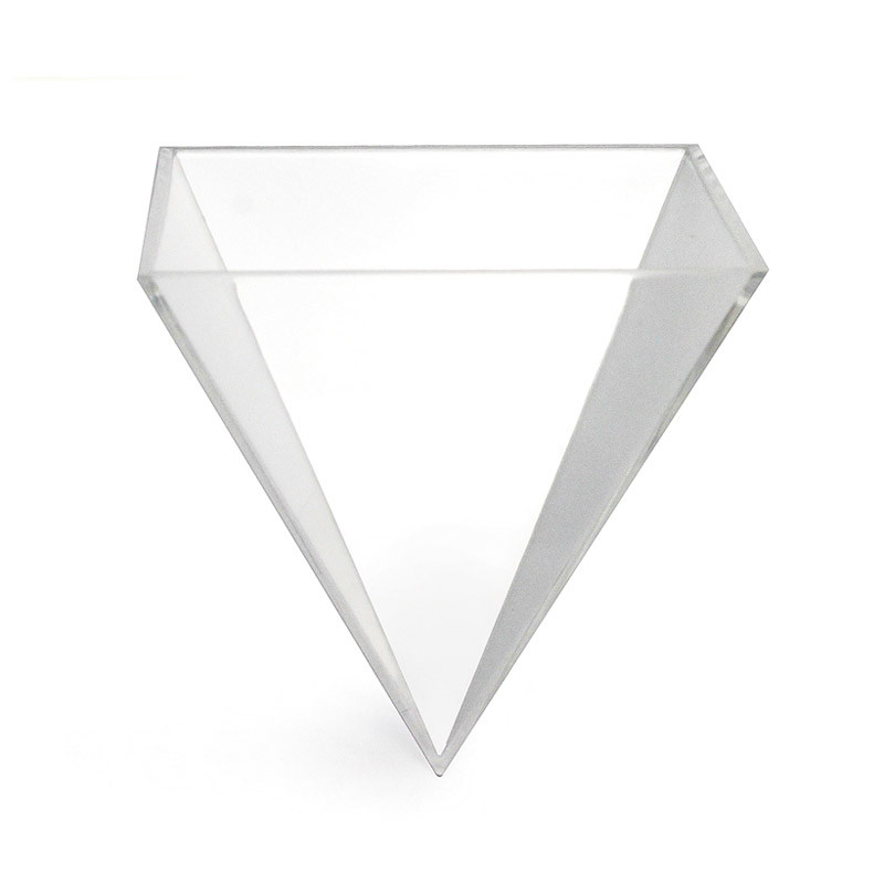 Verrine pyramidale PVC transparent apte au contact alimentaire