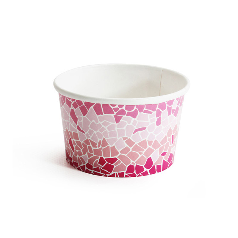 Pot à glace en carton alimentaire, coloris rose, contenance 60ml