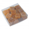 Boîte carrée PVC transparent alimentaire personnalisable avec carte or - EMBAL PLUS